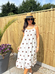 Chocolate Polka Dot Summer Dress Dahlia