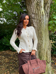 Stone Pattern Knit Shirt Sherry