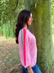 Pink Striped Detail Knit Polly