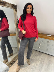 Red Sparkle Roll Neck Susan