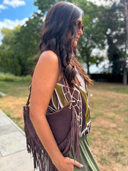 Chocolate Abstract Halter Neck Top Jessie