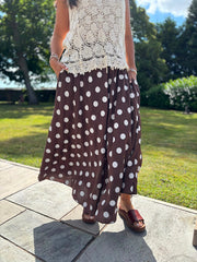 Chocolate Polka Dot Skirt Amy