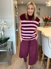 Wine Stripe Knitted Tank Hermione