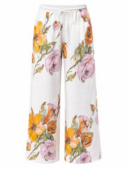 White Summer Bloom Trousers Hermione