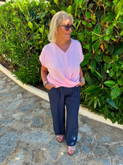 Pink Twist Drape Top Jacqueline