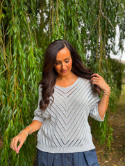Grey Chevron Knit Anabelle