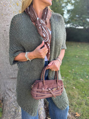 Khaki Cosy Edge To Edge Cardi Mabel