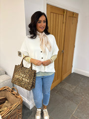 White Button Front Knit Zelda