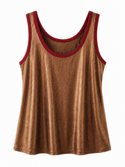 Red Ribbed Shimmer Vest Juniper