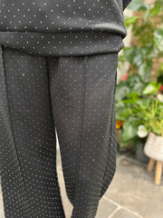 Black Diamante Seam Front Trousers Nina
