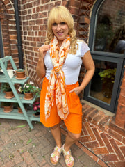 Orange Gold Marble Scarf