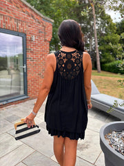 Black Crochet Detail Dress Maya