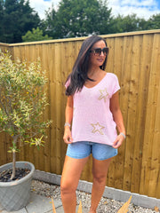 Pink Star Knit Top Devon