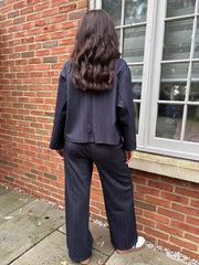 Denim Style Pinstripe Trousers Geri