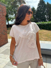 Pink Textured Hearts Tee Joy