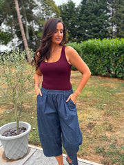 Wine Smooth Double Layered Vest Saylor