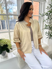 Gold Tie Front Blouse Brinley