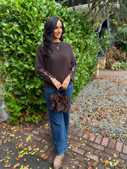 Chocolate Sleeve Detail Knit Top Julia