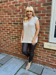 Stone Studded V Neck Tank Top Serena