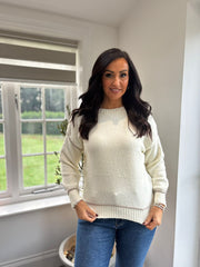 Winter White Contrast Trim Knit Bethany