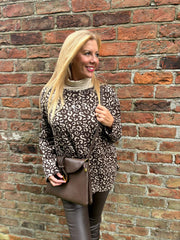 Chocolate Leopard Knit Tamsin