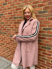 Rose Boucle Stripe Detail Coat Mia