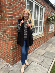 Black Sherpa Textured Gilet