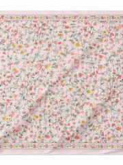 Pink Satin Style Floral Vine Scarf