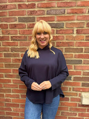 Navy Hooded Sweat Top Ada