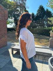 White Ruffle Top Maisie