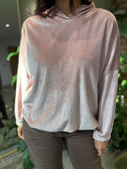 Rose Sparkle Velour Hoodie Colette