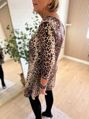 Chocolate Leopard Print Tunic Layla