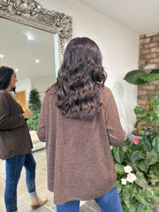 Chocolate V Neck Brooch Top Harper