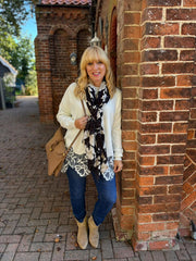 Winter White Lace Detail Knit Rachel