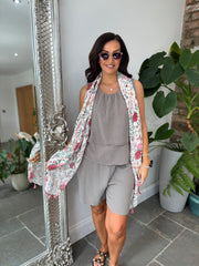 Mocha Layered Bubble Cotton Vest Quinn
