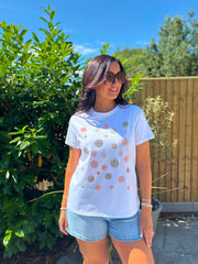 Pink Diamante Circle Pattern Tee April