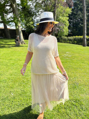 Stone Pleated Dress Two Piece Jocelyn