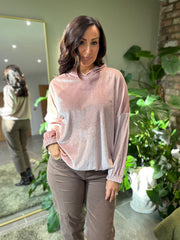 Rose Sparkle Velour Hoodie Colette