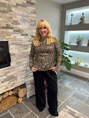 Natural Soft Leopard Ruched Side Top Drew