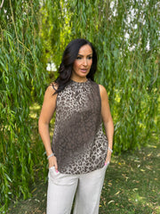 Chocolate Ombre Leopard Top Tiana