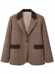 Chocolate Checked Blazer Sara