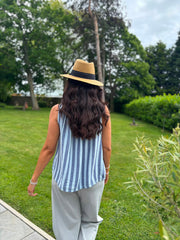 Blue Striped Sleeveless Top Tiana