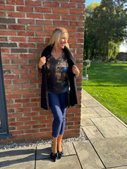 Navy Scenic Printed Top River