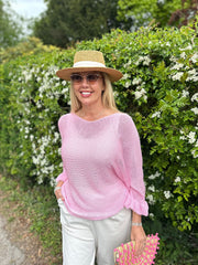Pink Ruffle Sleeve Knit Alexis