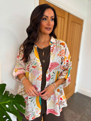 White Multi Pattern Blouse Rachel