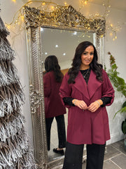 Wine Tie Waist Jacket Charlotte