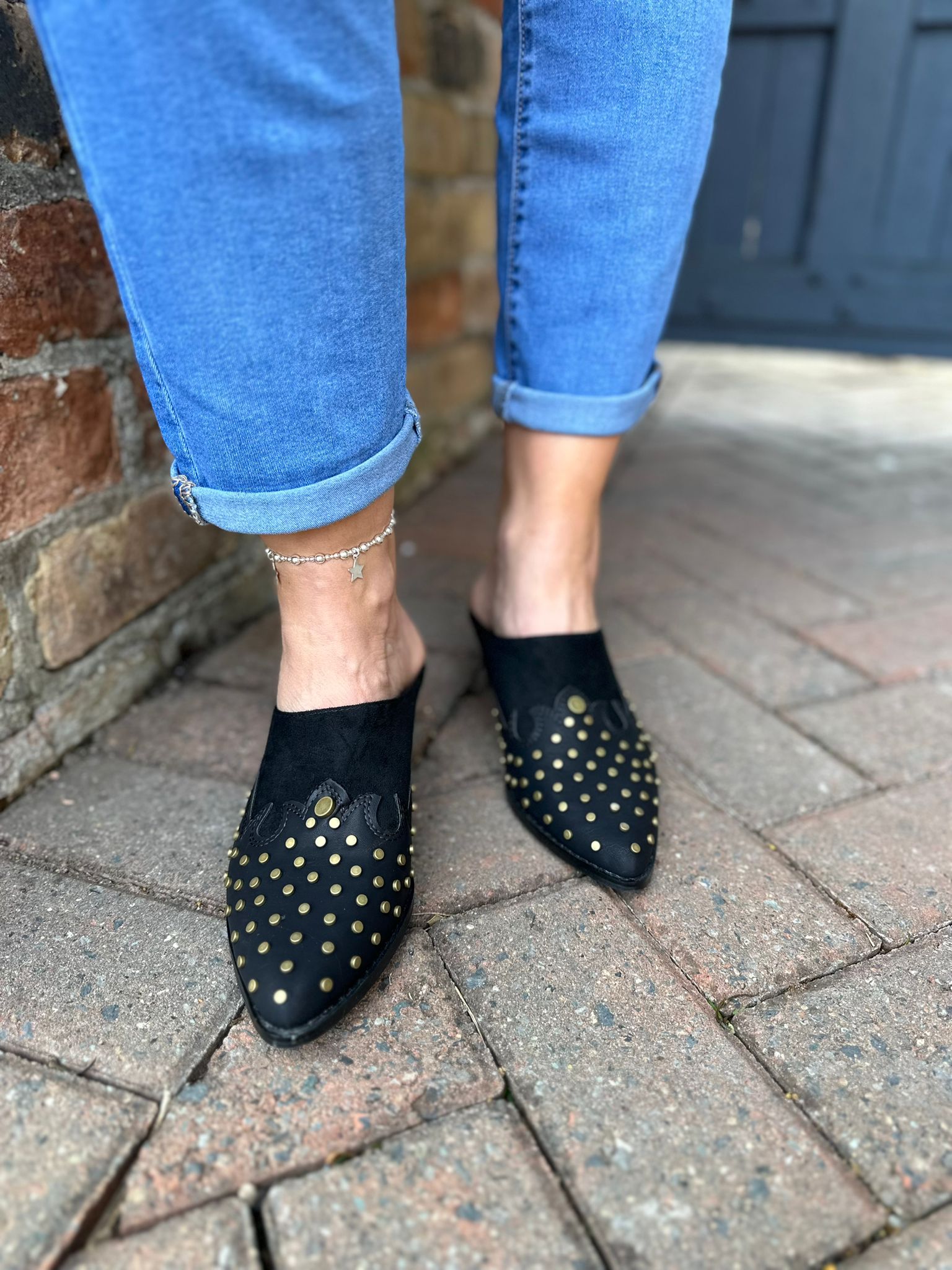 Trace studded hot sale mule