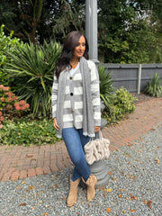 Grey Stripe Cardigan Chloe