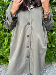 Khaki Longline Trench Coat