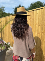 Mocha Cotton Reverse Seam Knit Jo